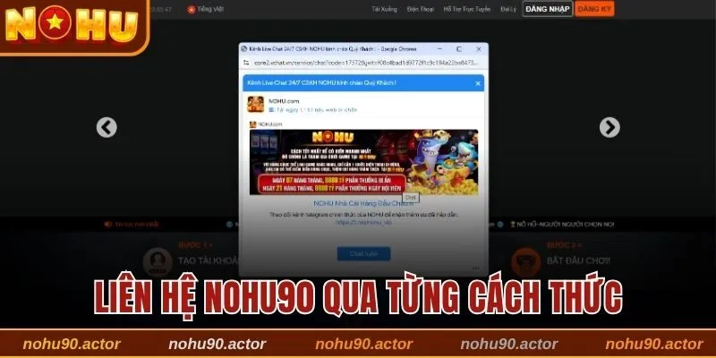 Liên hệ Nohu90 nhanh gọn qua 3 phương thức
