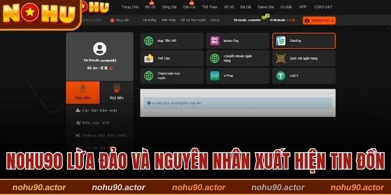 Nohu90 lừa đảo và nguyên nhân xuất hiện tin đồn